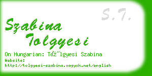 szabina tolgyesi business card
